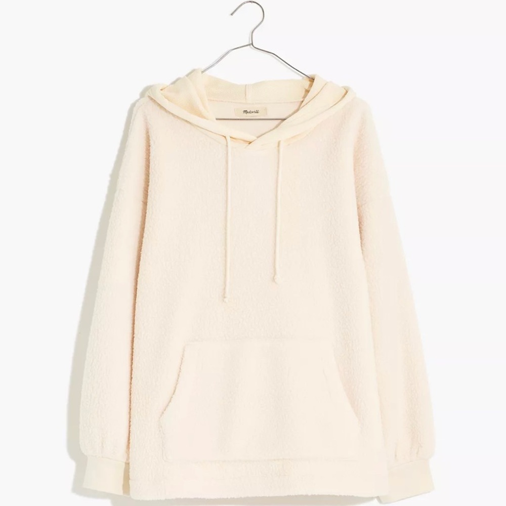 Madewell Fleece Hoodie Sweatshirt. New without tags! Cream Cotton pullover.